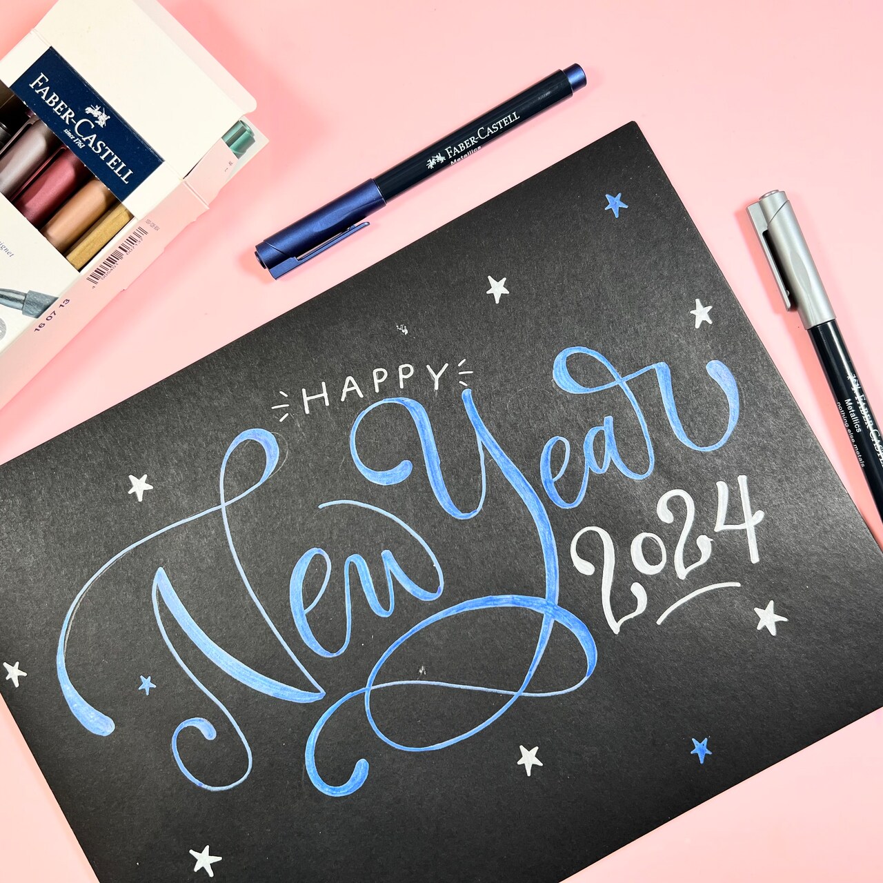 Faux Calligraphy Extravaganza with Faber-Castell® Metallic Magic